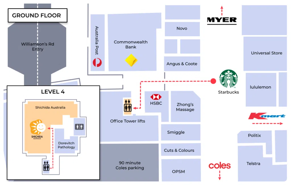 Directions for Shichida Doncaster Centre