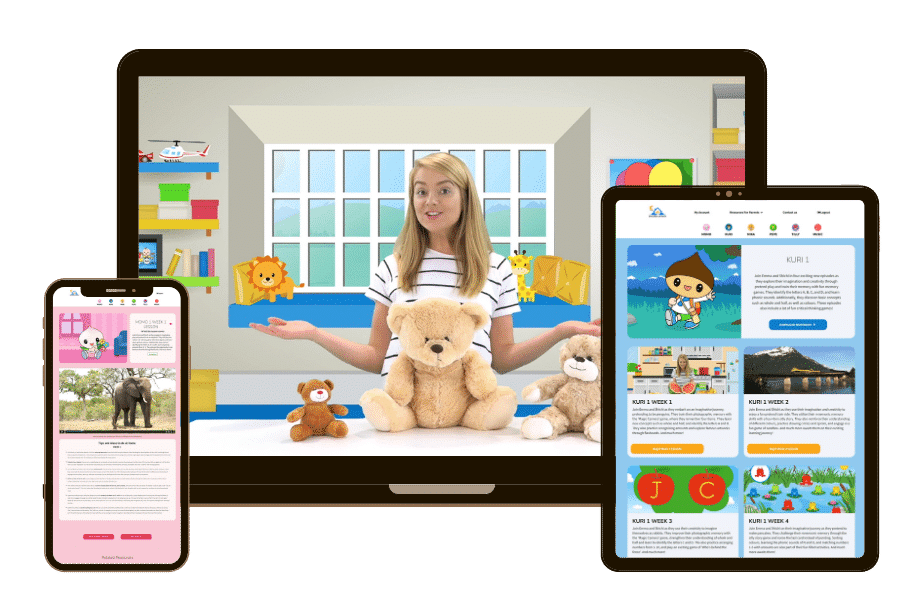 SHICHIDA at Home content shown on a mobile phone, an ipad and a laptop