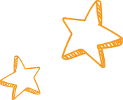 Shichida early learning - orange decoration stars