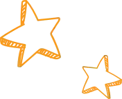 Shichida early learning - orange decoration stars