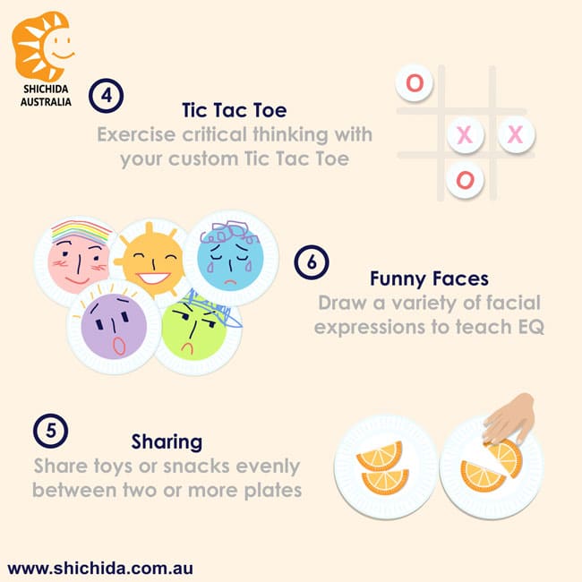 Illustration of paper plates as sensory tools for kids educational play
