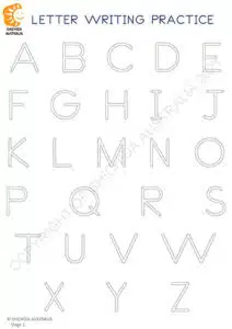 Reach developmental milestones. Practise writing your alphabet letters by tracing our Writing sheets alphabet stage 1.