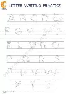 Writing sheets alphabet stage 2