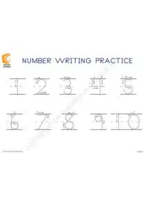 Writing sheets numbers stage 2
