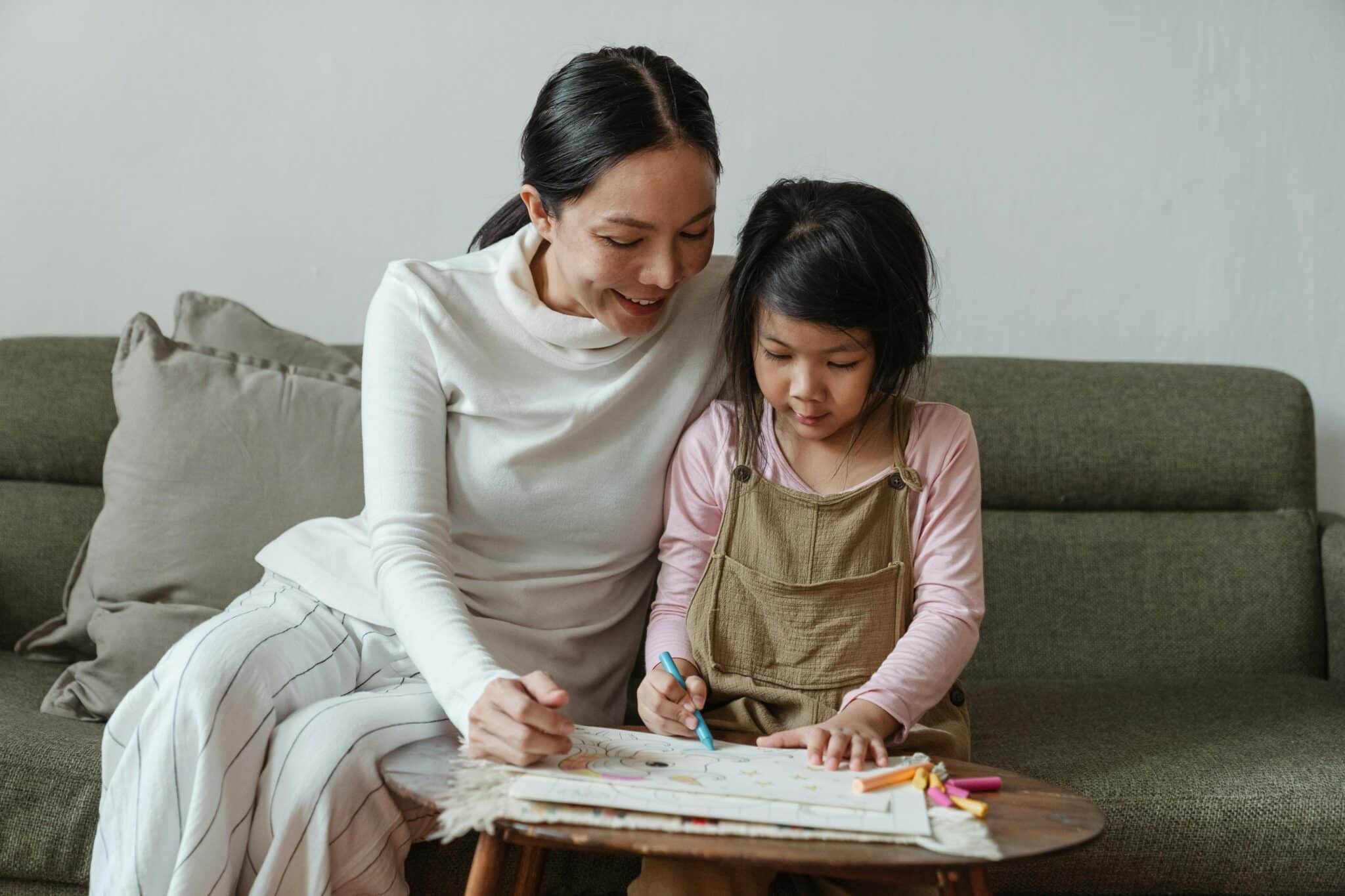 How To Say No To Kids? redirect with enthuisiasm! A mum colouring with her daughter