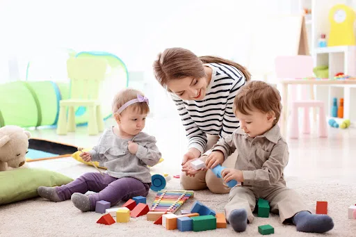 Playing blocks can be a critical thinking exercise for babies