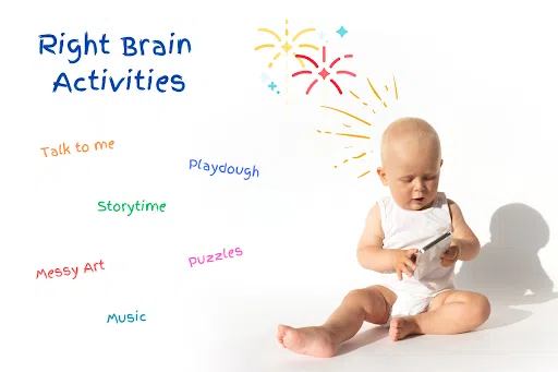 Right brain activities for babies, early learning blog, blog