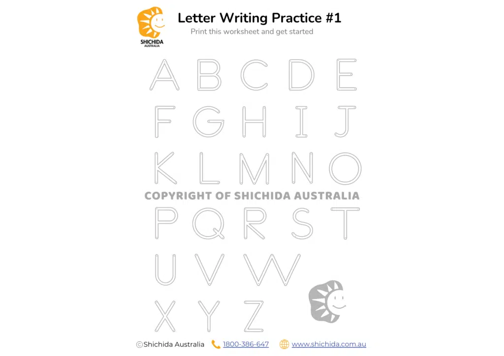 Alphabet printables, Alphabet Writing Worksheet 1