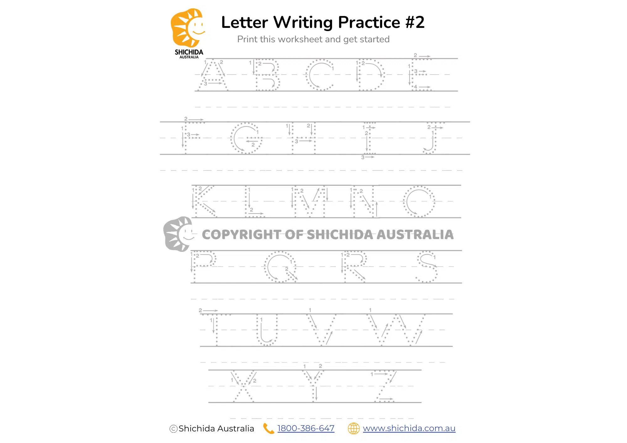 Alphabet Writing Worksheet 2