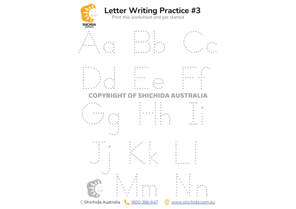 Alphabet Writing Worksheet 3