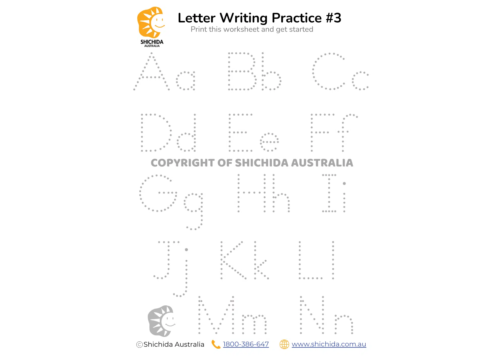 Alphabet Writing Worksheet 3