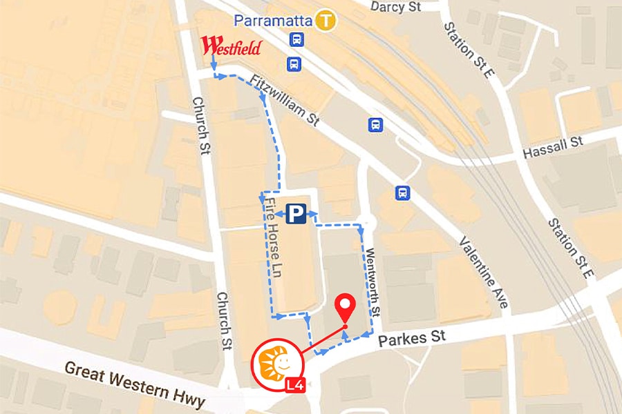 Shichida Parramatta NSW Directions Map