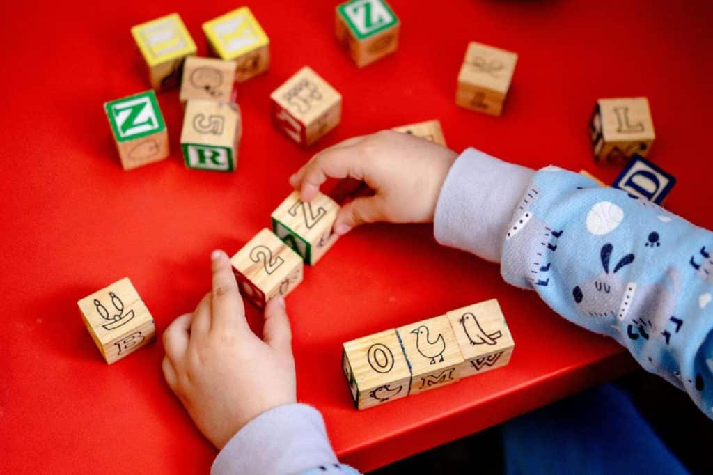 Understanding Developmental Milestones: a child playing with blocks