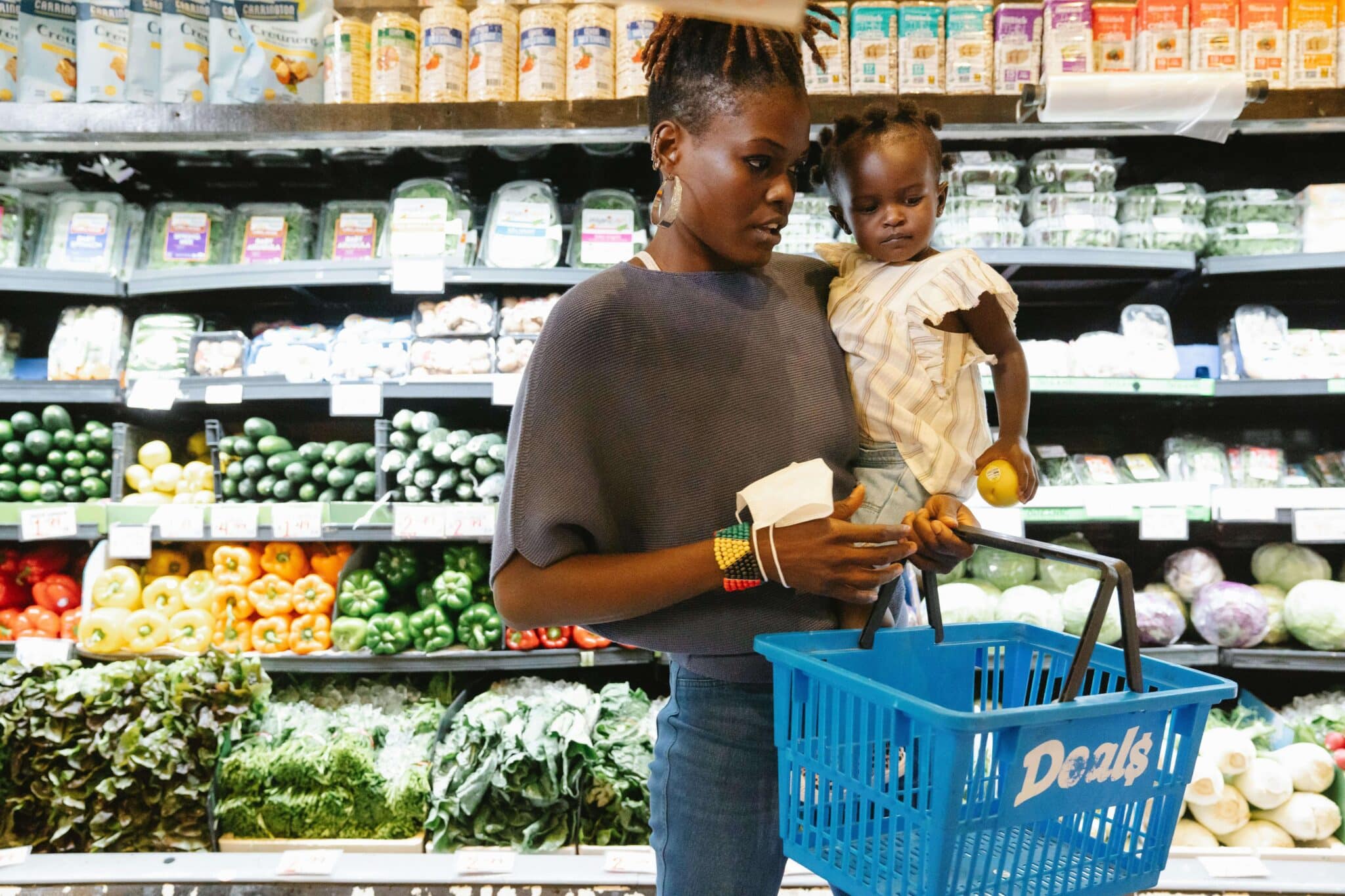 Mum and toddler shopping