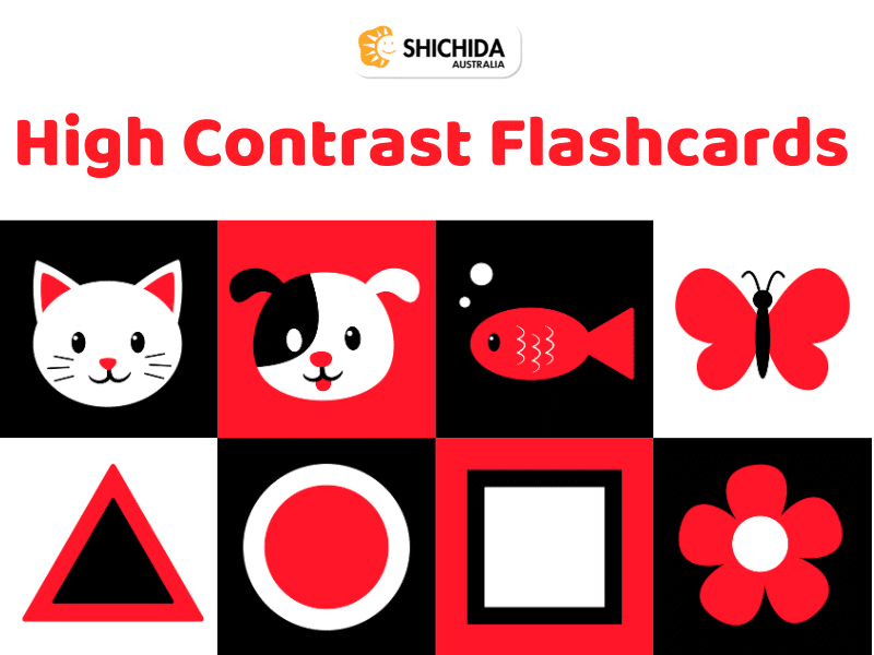 High contrast flashcards