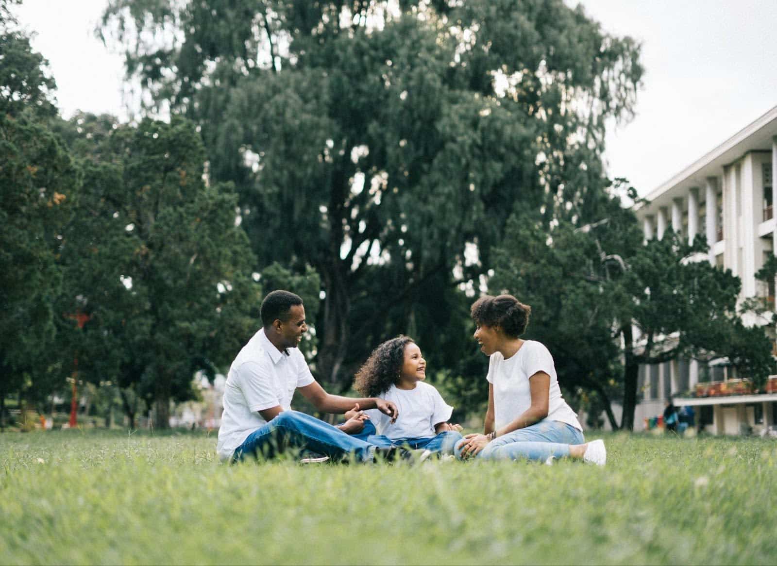 Family in Grass Plain