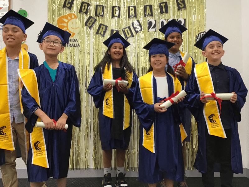 Graduates from the primary school classes after completing the Primary School Program