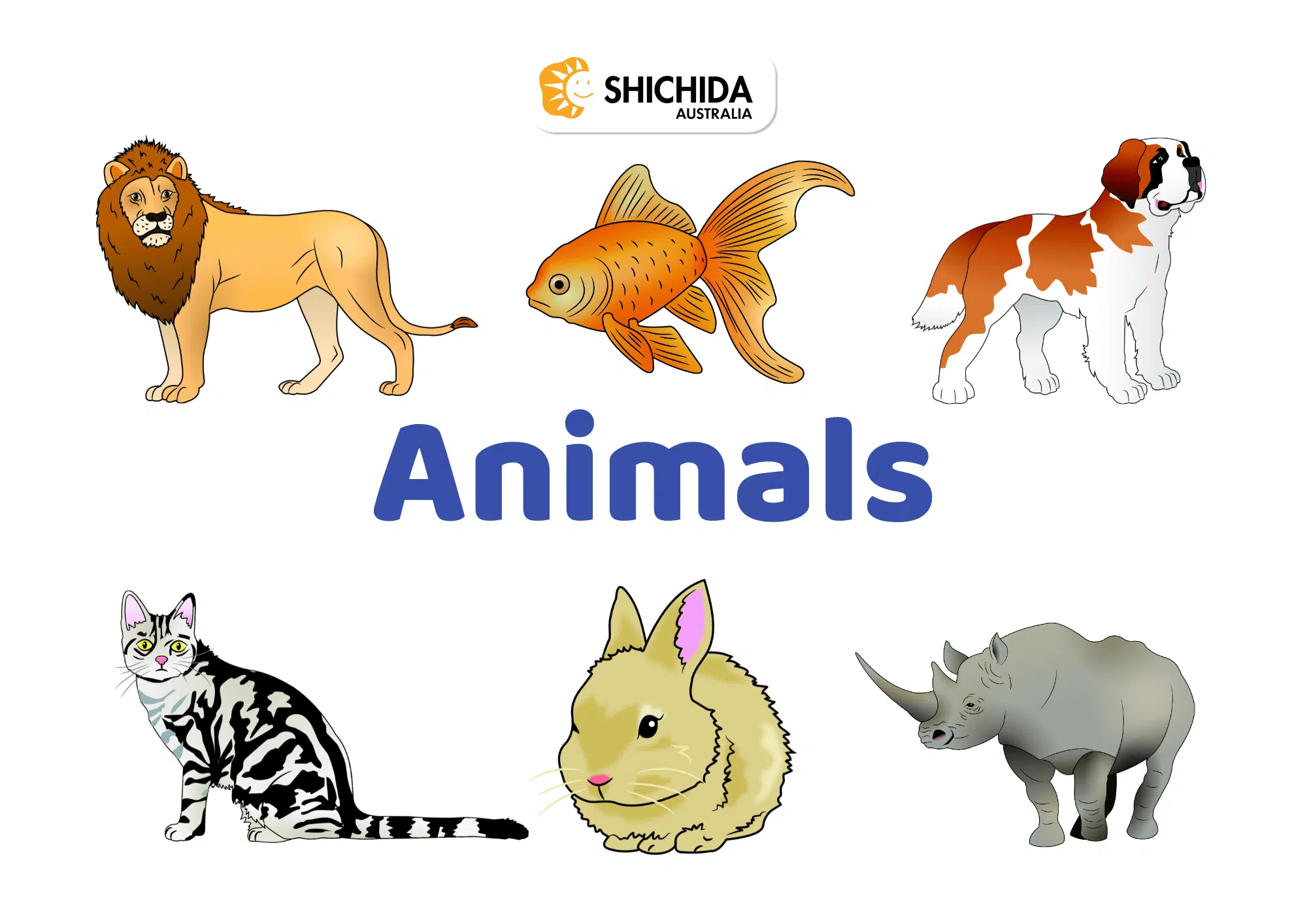 free DIY flashcards animals for kids