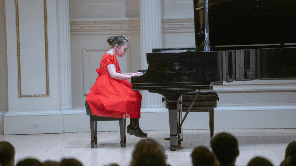 Shichida memory champ, Julia playing piano at Carnegie hall