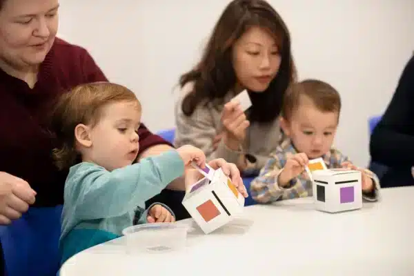 Image by Shichida Australia: Toddlers build focus, observation and early thinking skills through a fun colour matching game in Shichida class.