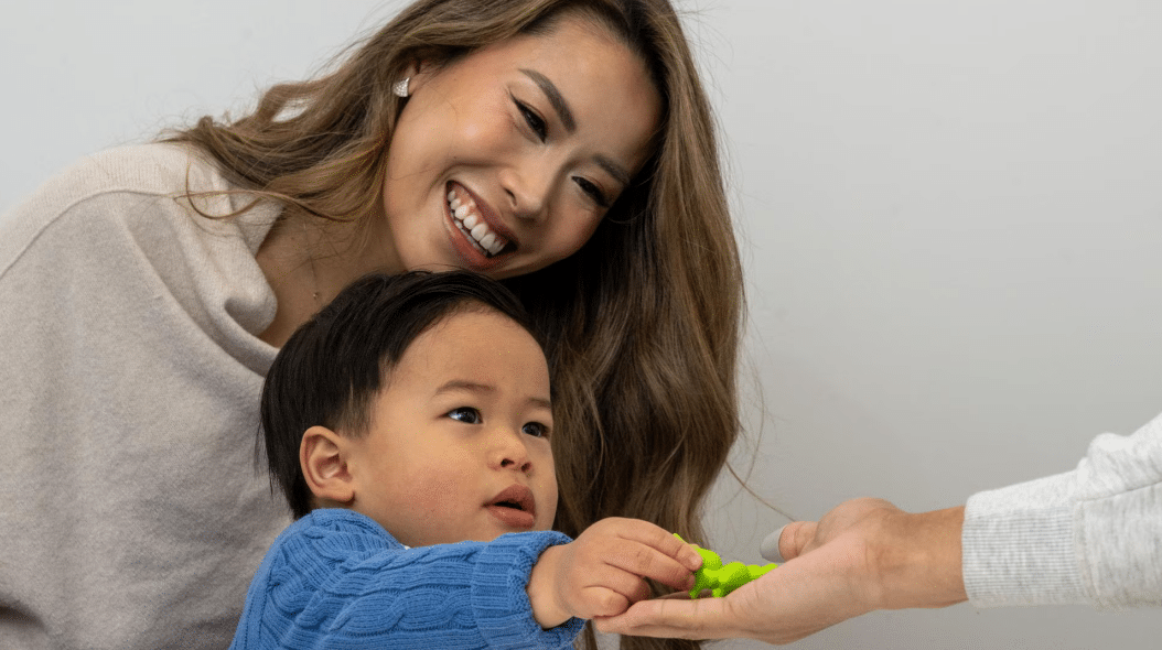 Charles Ho with his mum at a Shichida early years class. Picture Tony Gough, for Learning Begins Long Before School